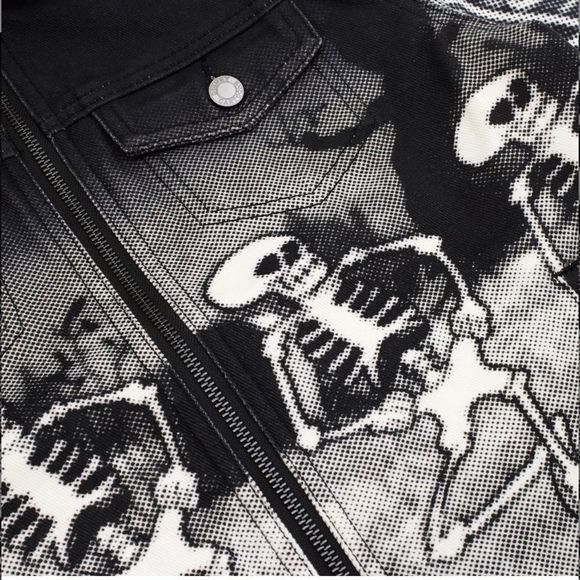 Disney Parks A Silly Symphony “The Skeleton Dance” Denim Jacket NWT - Picture 5 of 5